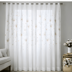 Linen Sheer - Pink Floral Print - Pack Of 1 Curtain