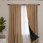 Cotton Light Curtains - Soft Tan Brown - Pack of 1