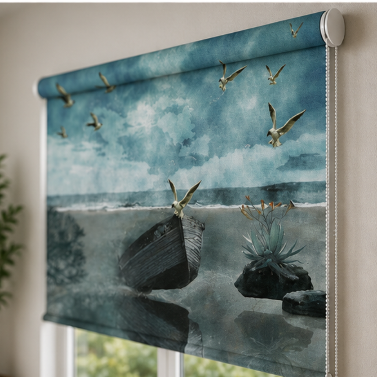 Beach theme blind design | Roller & Roman Blinds | Premium Quality Prints