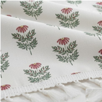 Cotton Light - Livingroom Darkening Floral White Curtains - Pack of 1 Curtain