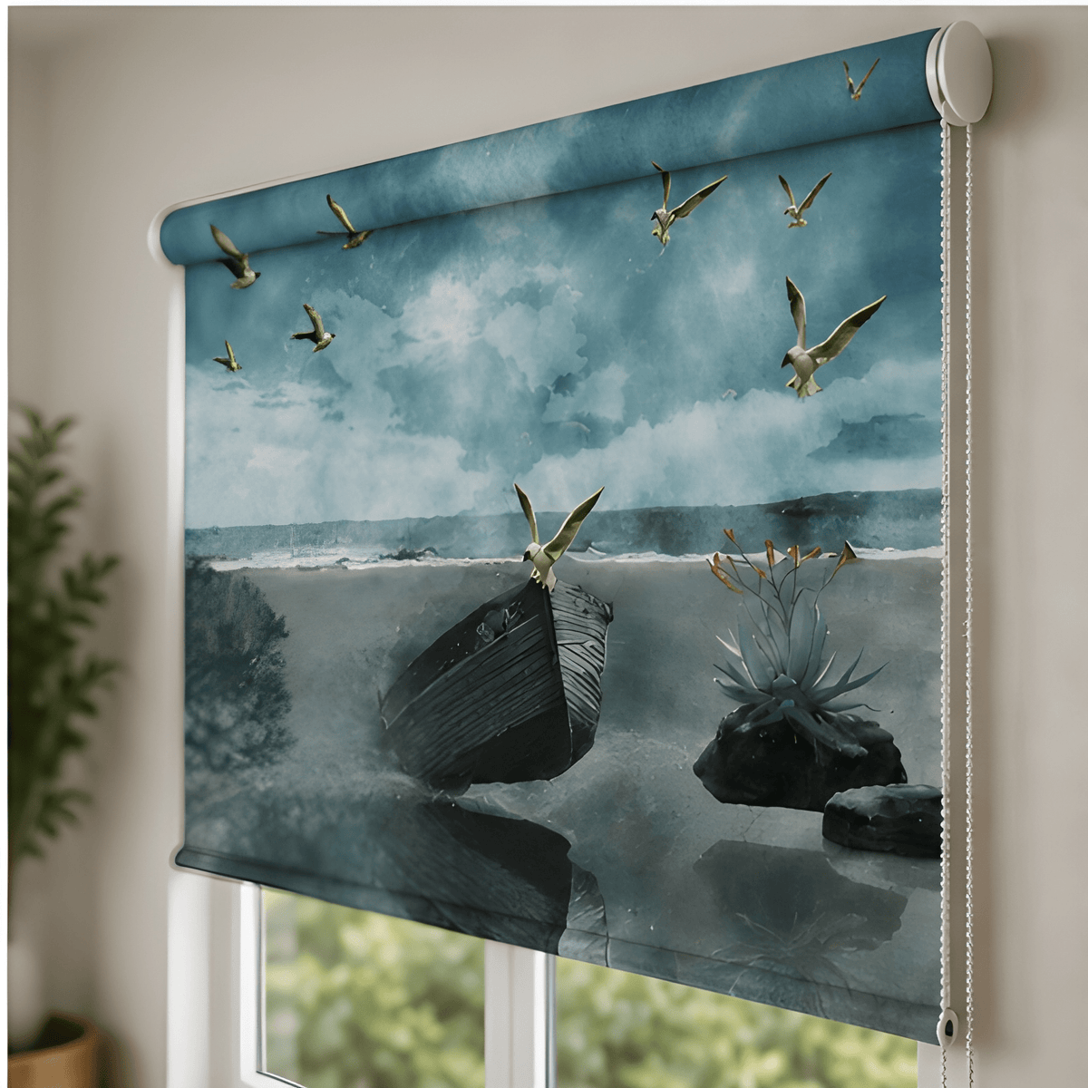 Beach theme blind design | Roller & Roman Blinds | Premium Quality Prints