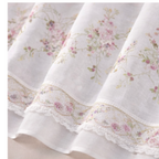Linen Sheer -  Floral curtains with lace trim Print - Pack Of 1 Curtain