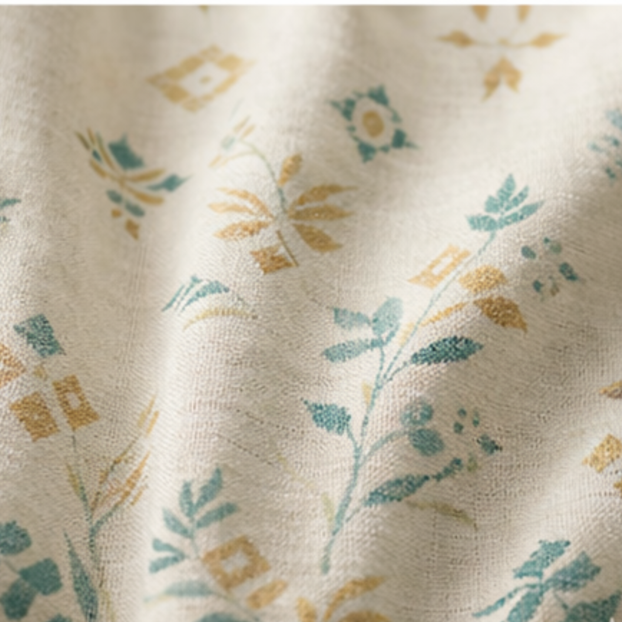 Cotton - Room Darkening Floral Printing Curtains - Pack of 1 Curtain