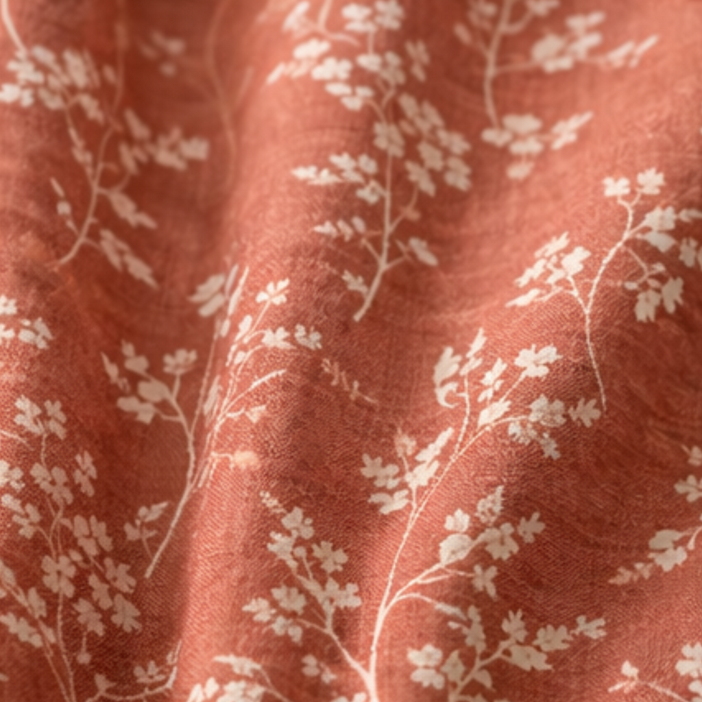 Cotton - Bedroom - Livingroom Darkening Patterned Orange Curtains - Pack of 1 Curtain