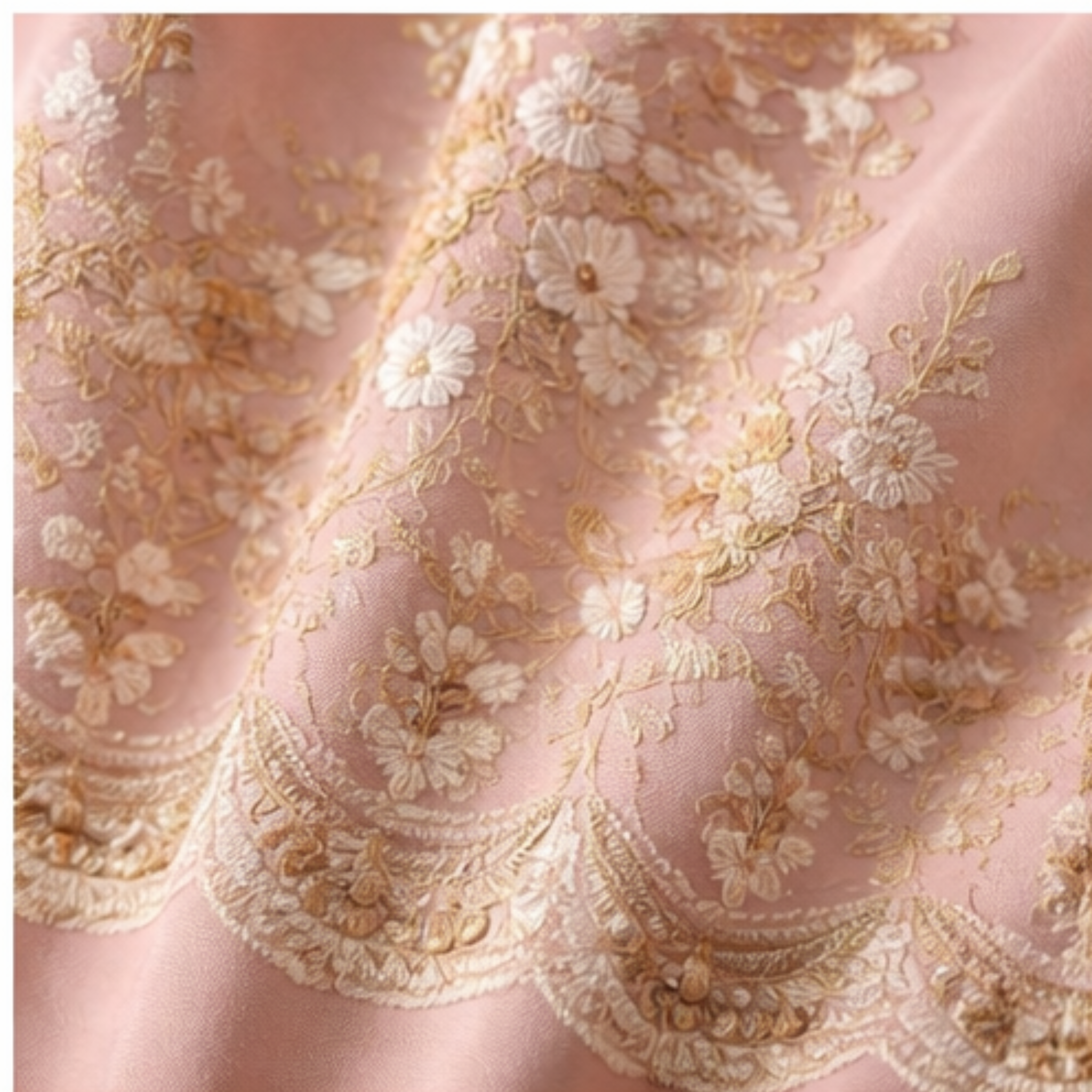 Cotton - Room Darkening Floral light pink Curtains - Pack of 1 Curtain