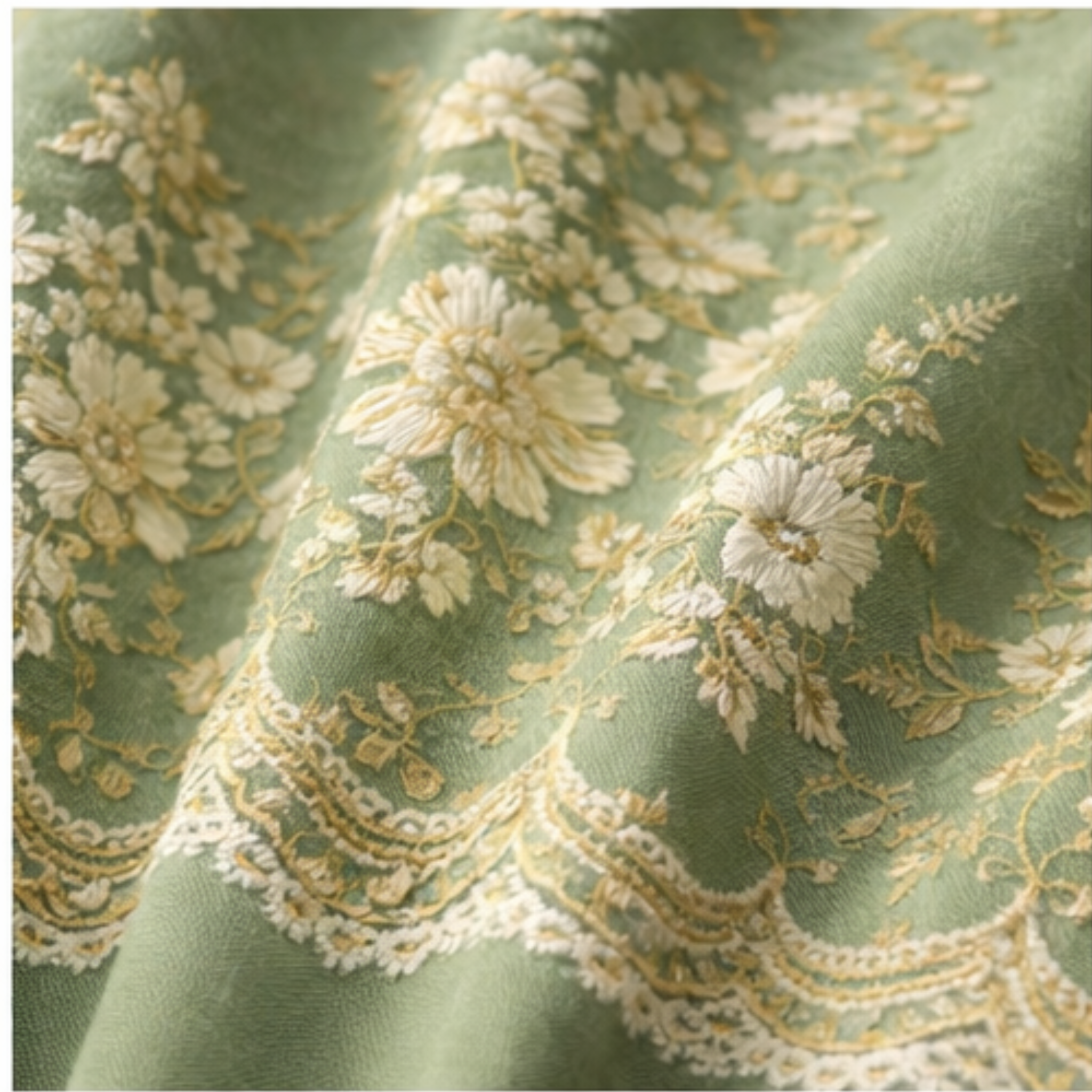Cotton - Room Darkening Floral Curtains - Pack of 1 Curtain