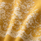 Cotton - Room darkening Floral Yellow Curtains - Pack of 1 Curtain