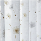 Linen Sheer - Yellow Grey Dandelion Print - Pack Of 1 Curtain