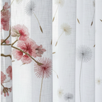Linen Sheer - Dandelion Flower Print - Pack Of 1 Curtain