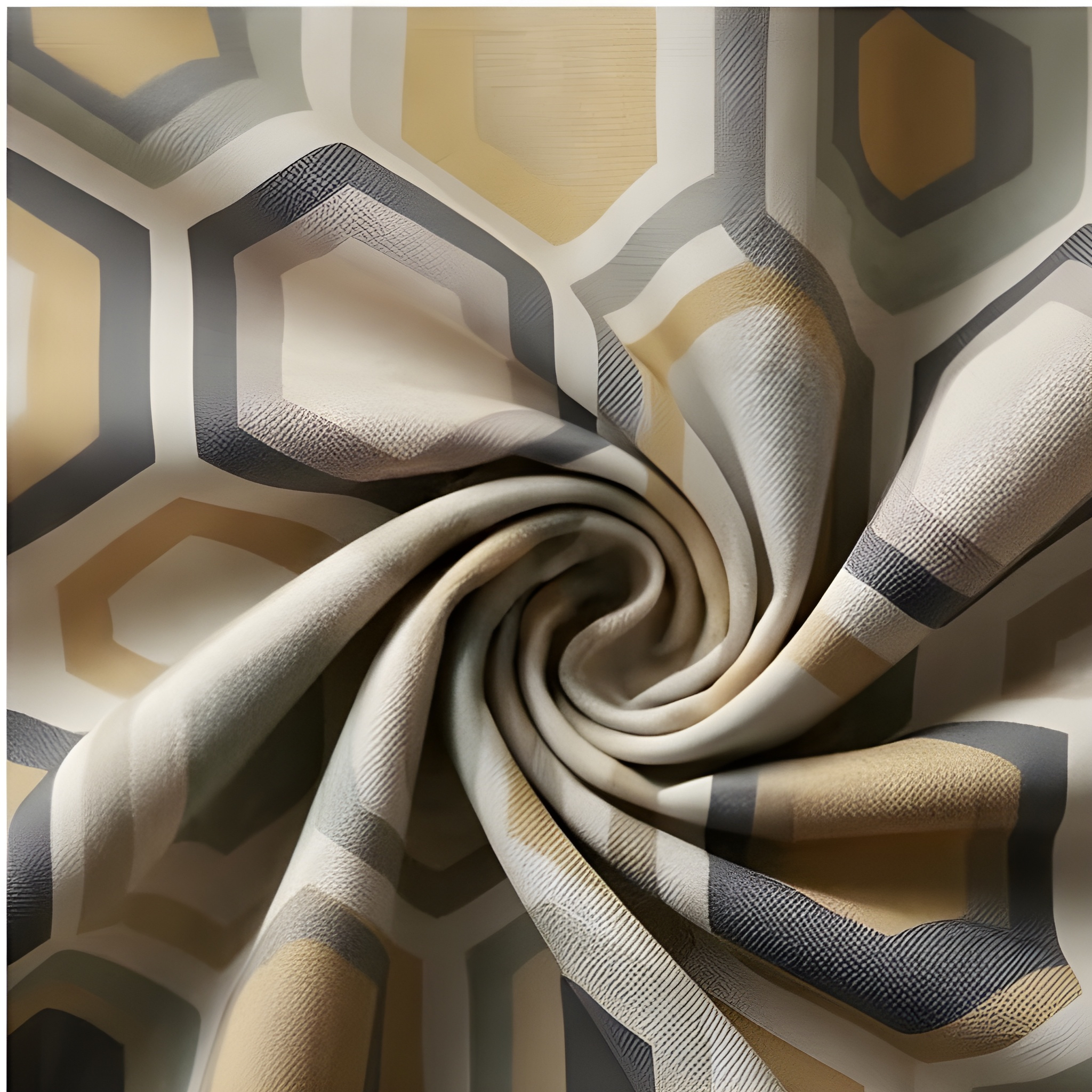 Abstract Geometric Print Curtain  – Premium 100% Polyester - Pack Of 1 Curtain