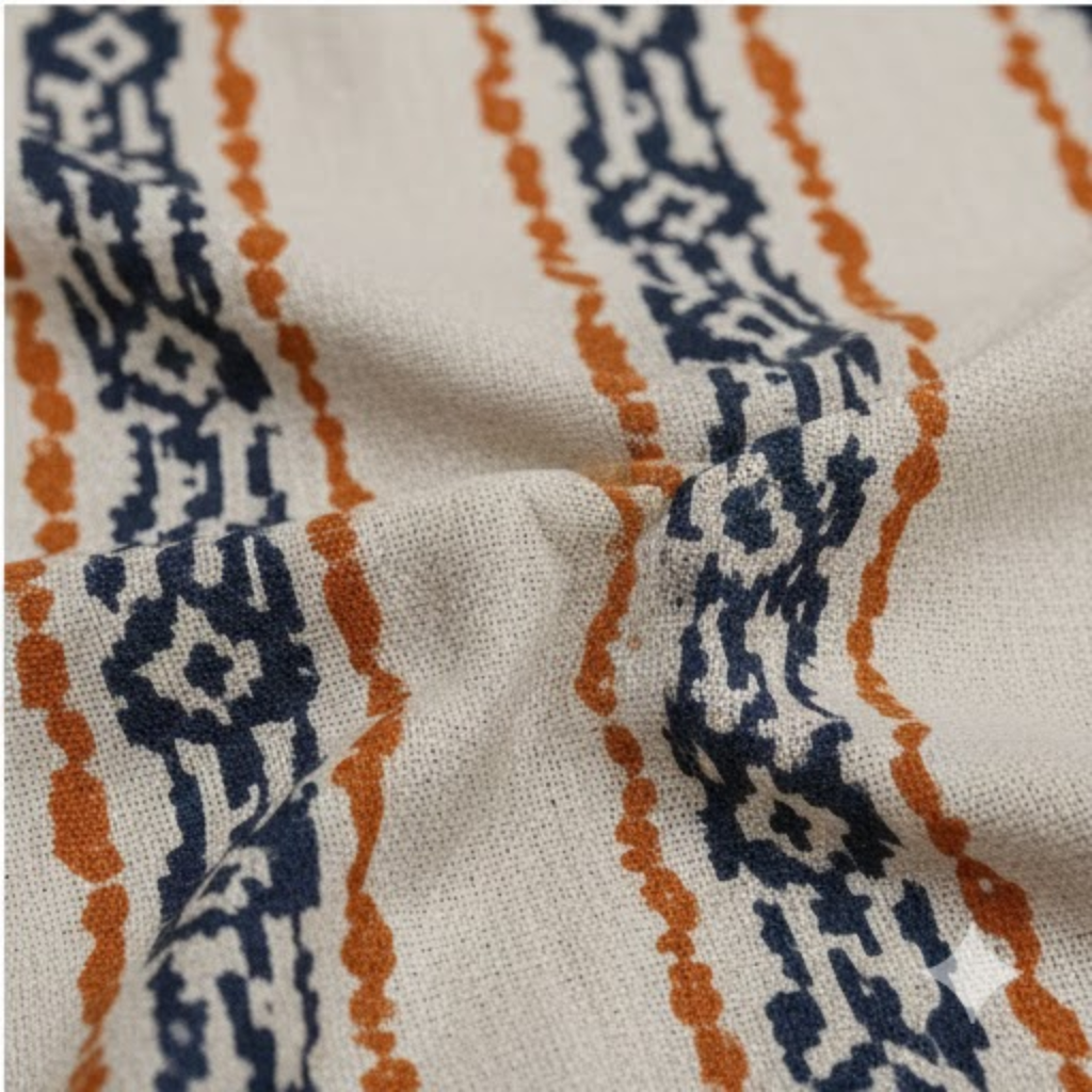 Cotton - Room Darkening Ikat Prints Curtains - Pack of 1 Curtain