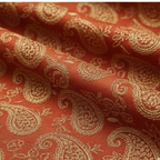 Cotton - Room Darkening Mehndi Desing Orenge Curtains - Pack of 1 Curtain