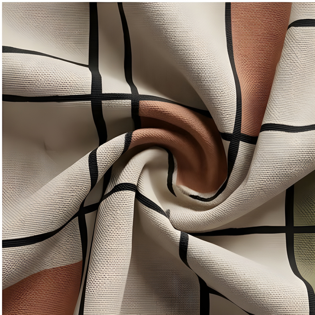 Contemporary Geometric Pattern Curtain  – Premium 100% Polyester - Pack Of 1 Curtain