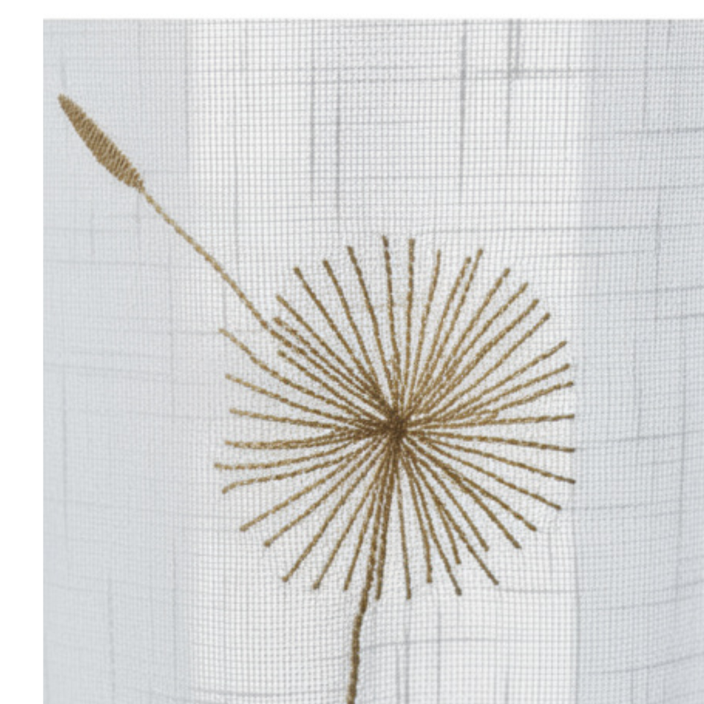 Linen Sheer - Yellow & Grey Dandelion Print - Pack Of 1 Curtain