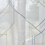 Linen Sheer - Geometric Pattern Print - Pack Of 1 Curtain