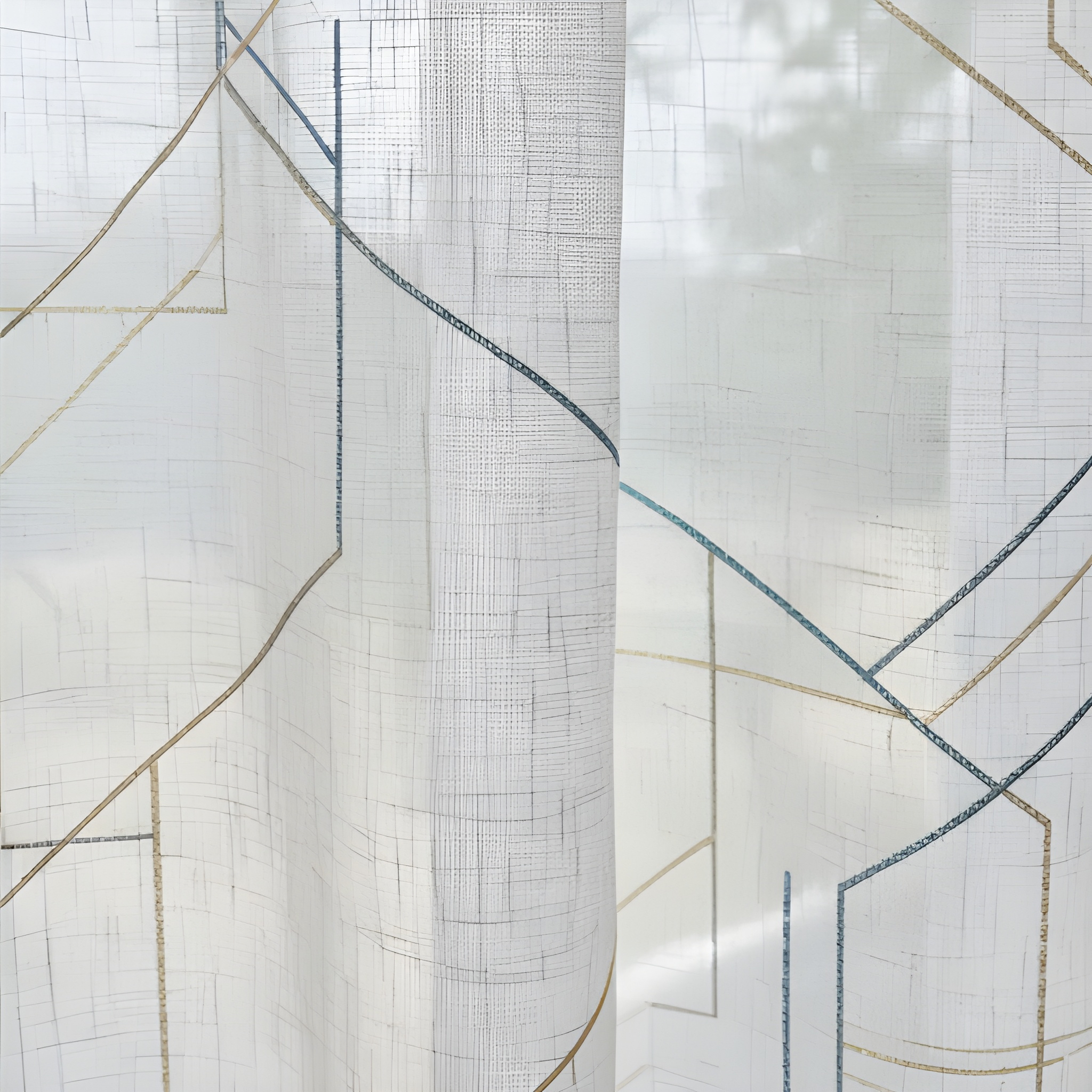 Linen Sheer - Geometric Pattern Print - Pack Of 1 Curtain