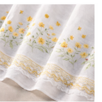 Linen Sheer - Yellow Floral Print - Pack Of 1 Curtain