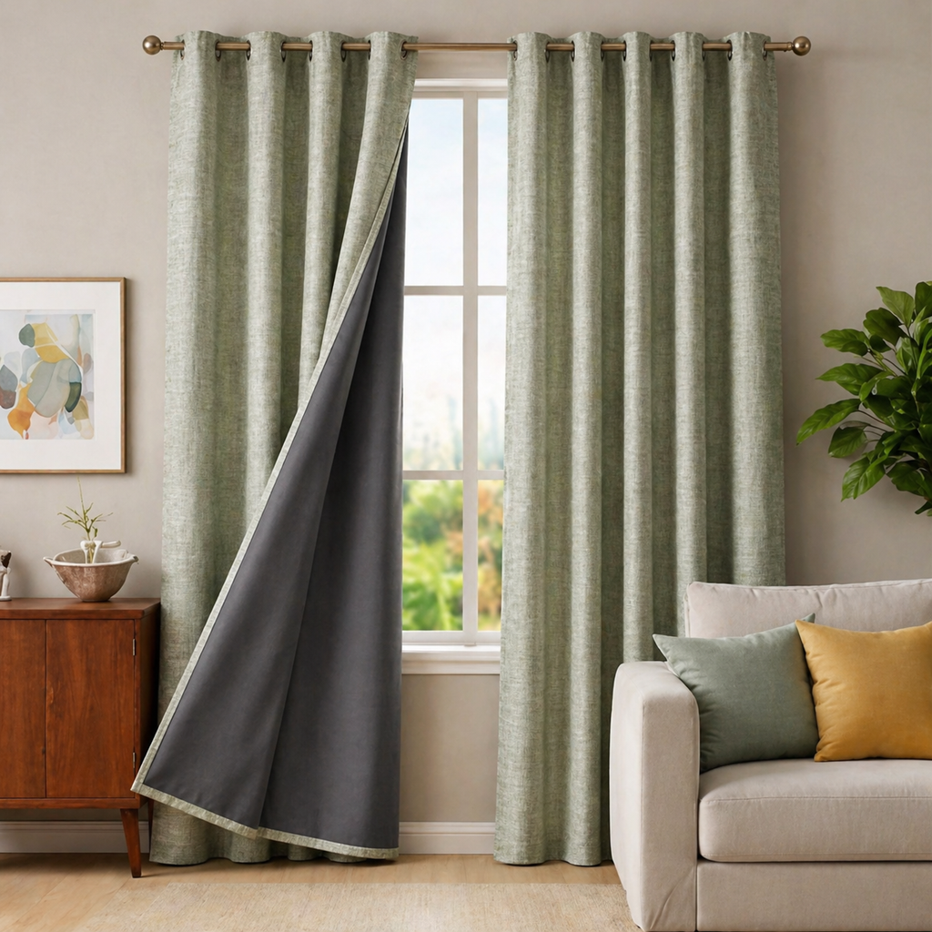 Cotton - Bedroom - Livingroom Darkening Floral Printing Curtains - Pack of 1 Curtain