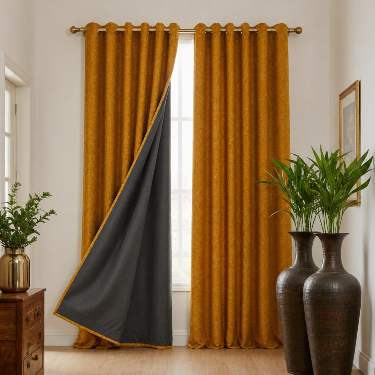 Cotton - Room Darkening Square Curtains - Pack of 1 Curtain