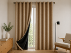Textured Curtain - Premiun Quality - Light Brown - Pack of 1