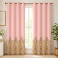 Cotton - Room Darkening Light pink Bikaneri Print - Pack of 1 Curtain