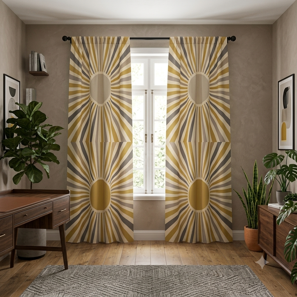 Triangular Fusion Geometric Curtain– Premium 100% Polyester - Pack Of 1 Curtain