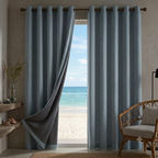 Premium Quality Textured Curtain - Ice Blue  - Pack of 1