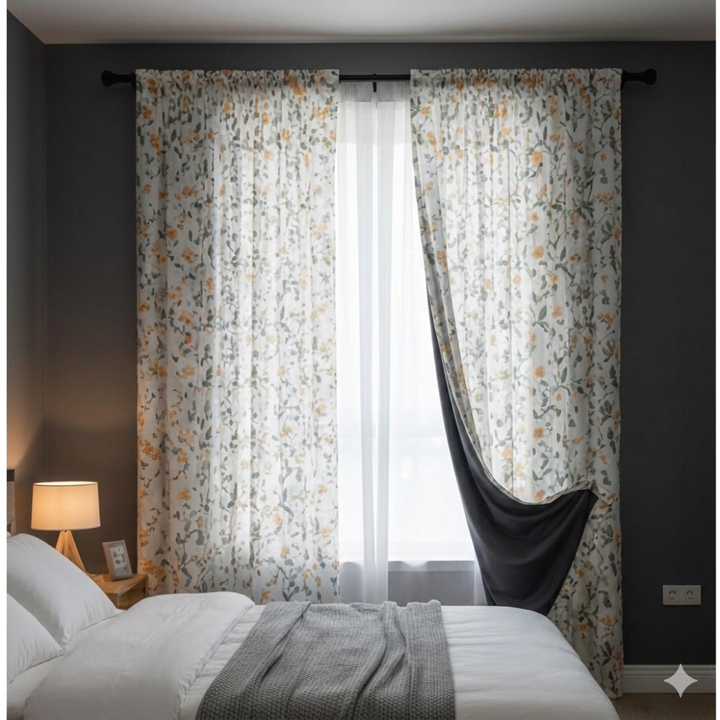 Buy floral curtain for bedroom