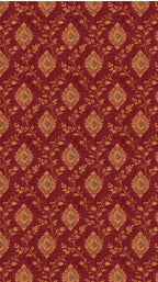 Cotton - Room Darkening Floral Maroon Curtains - Pack of 1 Curtain