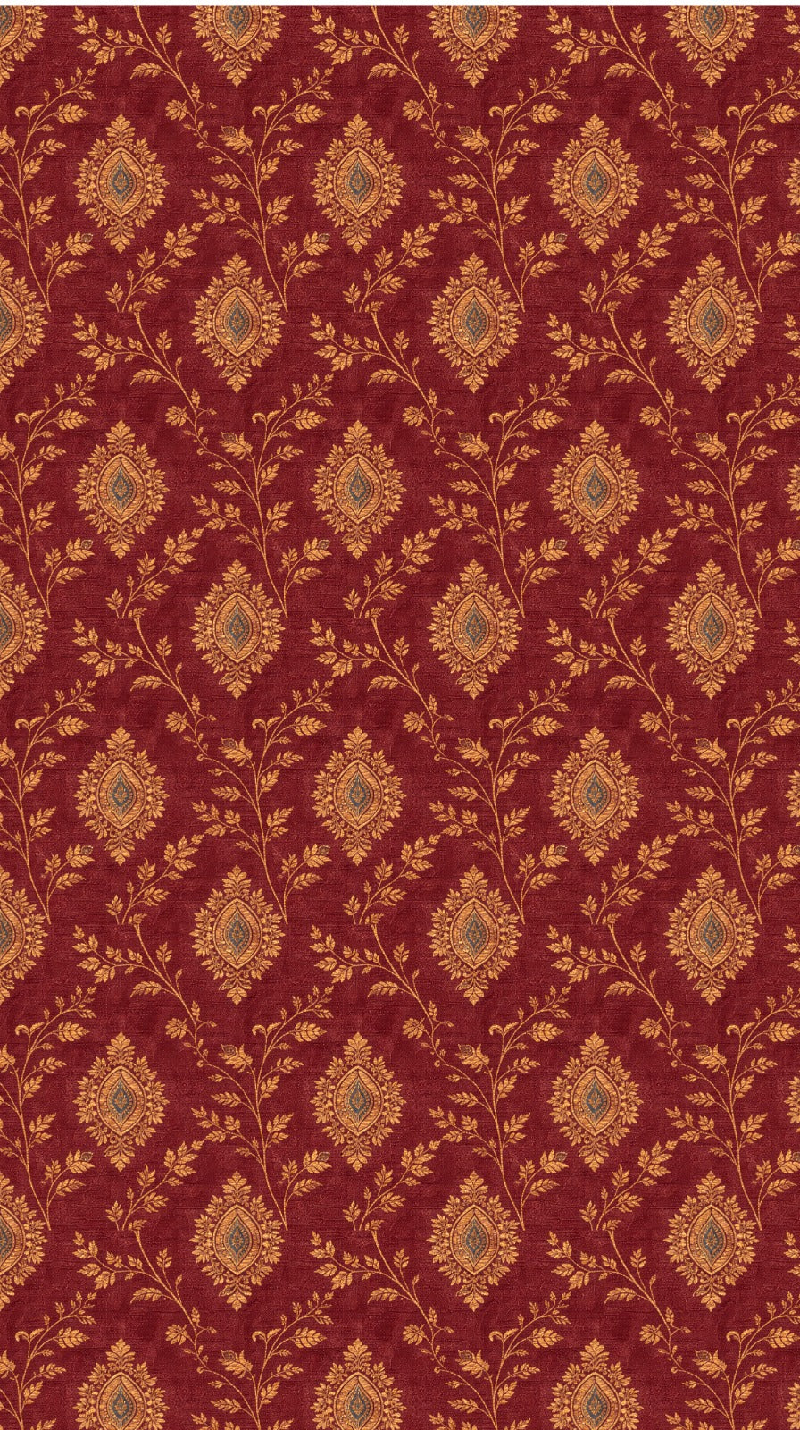 Cotton - Room Darkening Floral Maroon Curtains - Pack of 1 Curtain