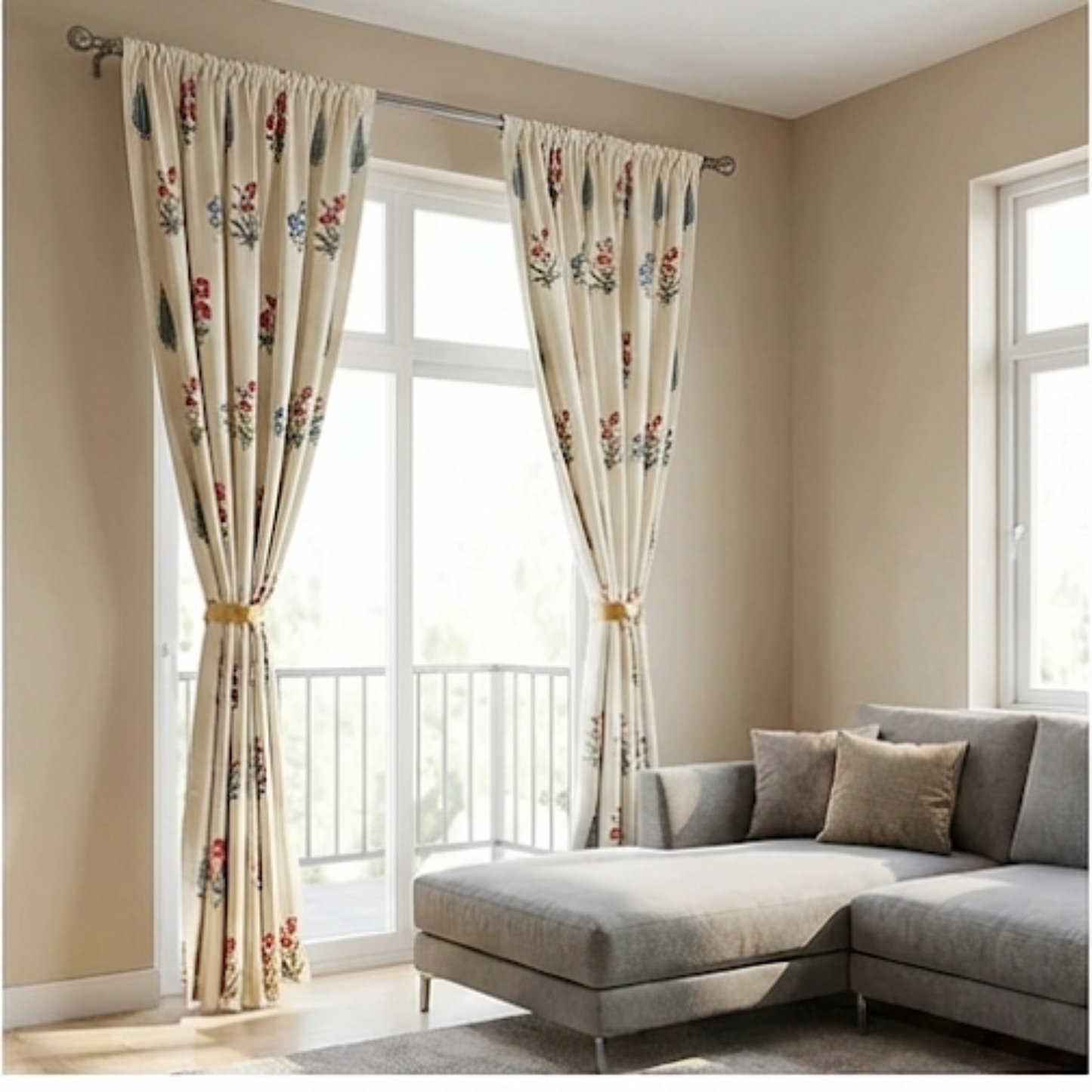 100% Cotton, room darkening ethnic curtains, Pack of 1 Curtain