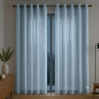 Premium Quality Textured Curtain - Ice Blue  - Pack of 1