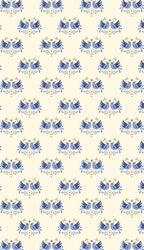 Linen Sheer -  Blue Small birds Print - Pack Of 1 Curtain