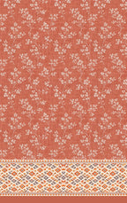 Cotton Heavy -  Pinkish Orange Floral Print - Bedroom & Livingroom - Pack of 1 Curtain