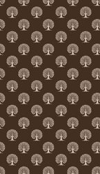 Tree Emboss Curtain - Coffee/Brown (Pack of 1)