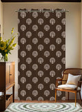 Tree Emboss Curtain - Coffee/Brown (Pack of 1)