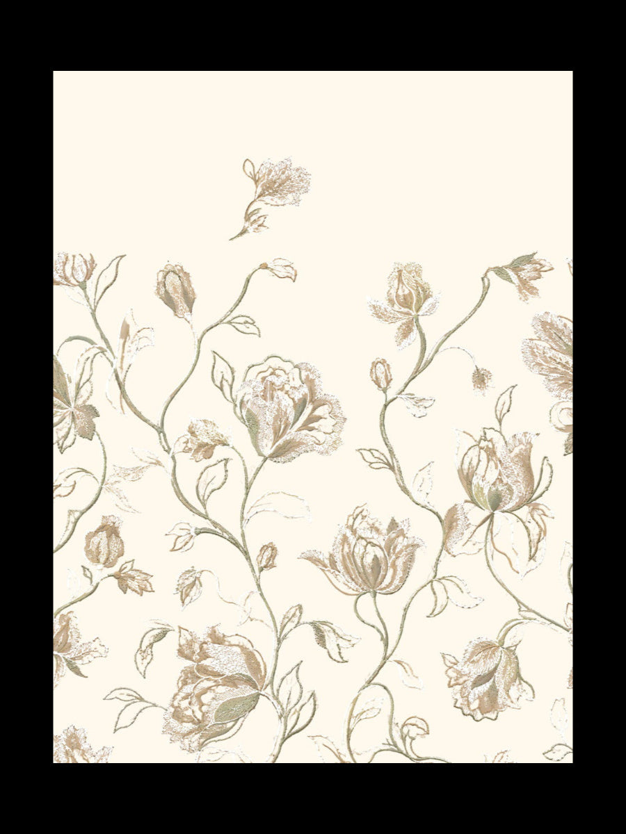 Linen Sheer - Floral Print - Pack Of 1 Curtain