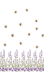 Linen Sheer - Bee Designs Lavendar Flower Print - Pack Of 1 Curtain