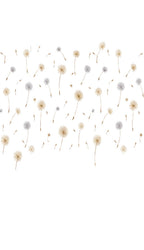 Linen Sheer - Yellow & Grey Dandelion Print - Pack Of 1 Curtain