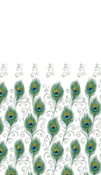 Linen Sheer - Peacock feather Desing - Pack Of 1 Curtain