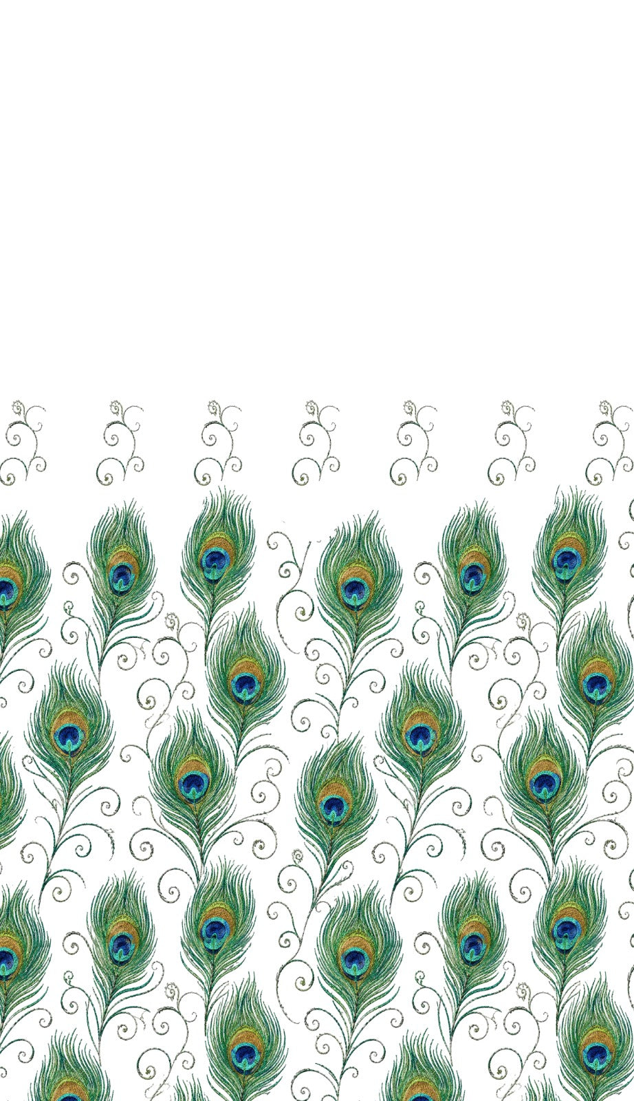 Linen Sheer - Peacock feather Desing - Pack Of 1 Curtain