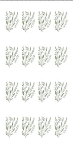 Linen Sheer - Green Herbs & Stems Print  - Pack Of 1 Curtain