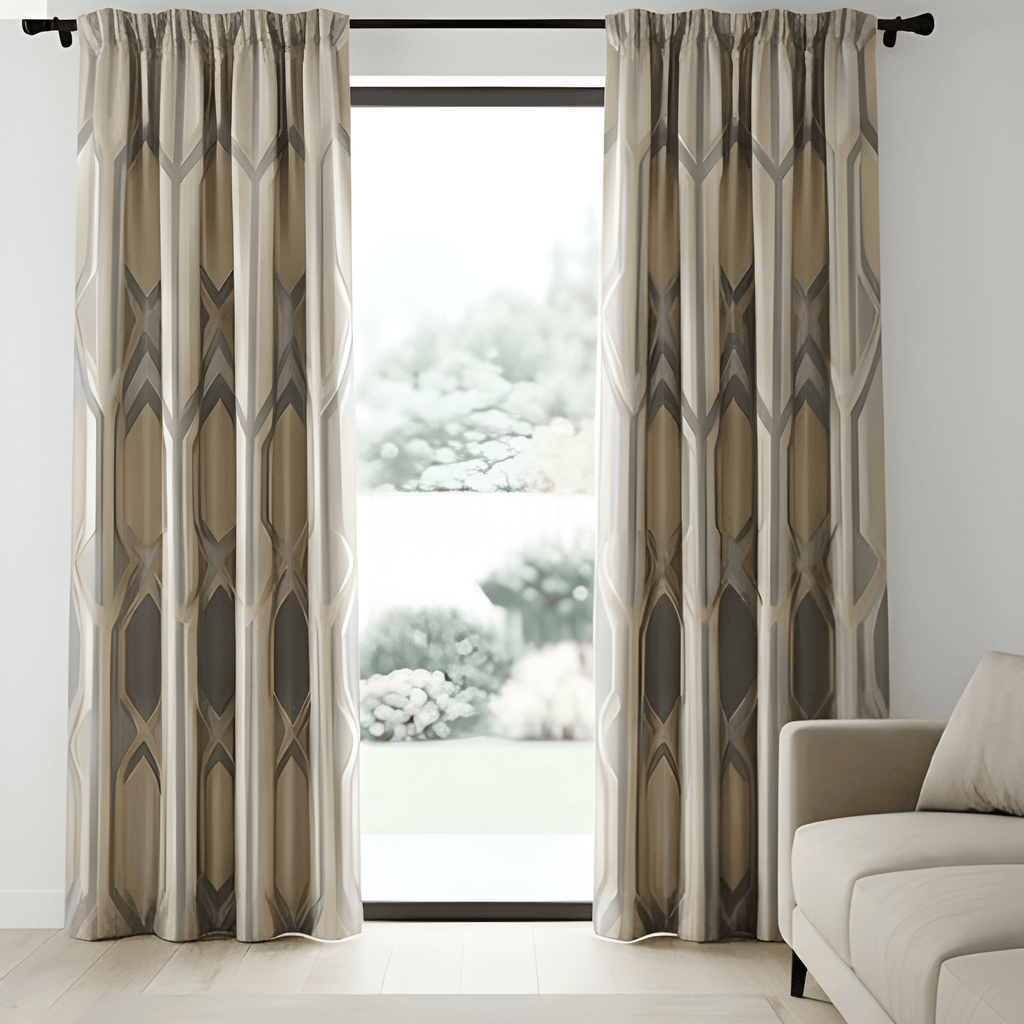 buy modern geometric curtains India cube design