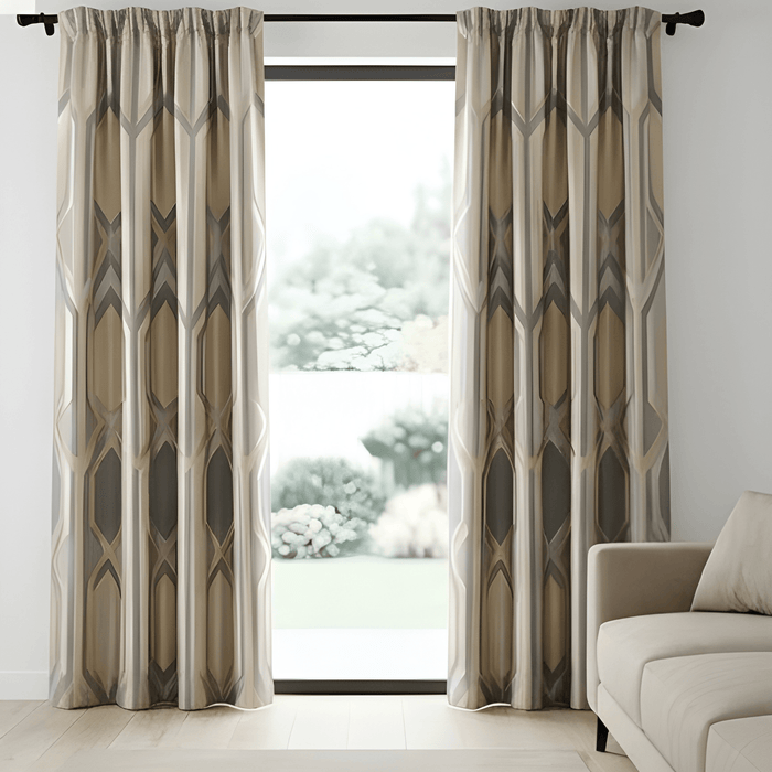Abstract Cube Geometric Curtain – Premium 100% Polyester - Pack Of 1 Curtain