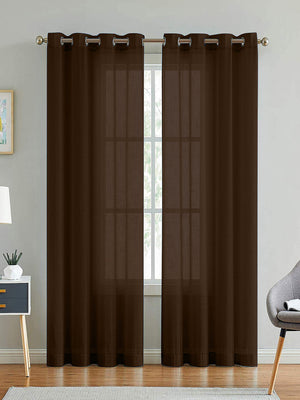 Linen Sheer - Brown (Pack of 1)