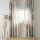 Circles & Loops Geometric Curtain  – Premium 100% Polyester - Pack Of 1 Curtain