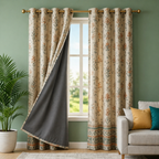 Cotton Heavy - Room Darkening Dusty Floral Bikaneri Print Curtains - Pack of 1
