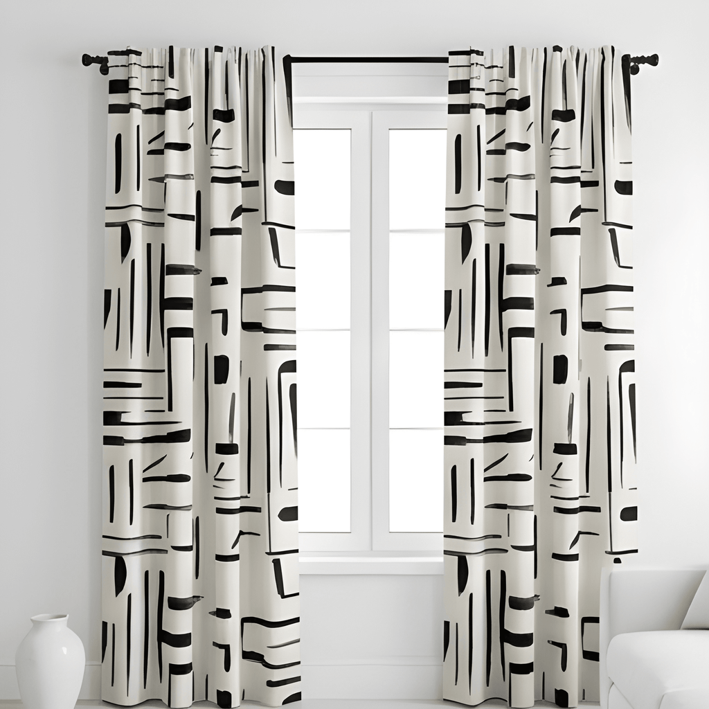 buy premium geometric curtains India diamond style