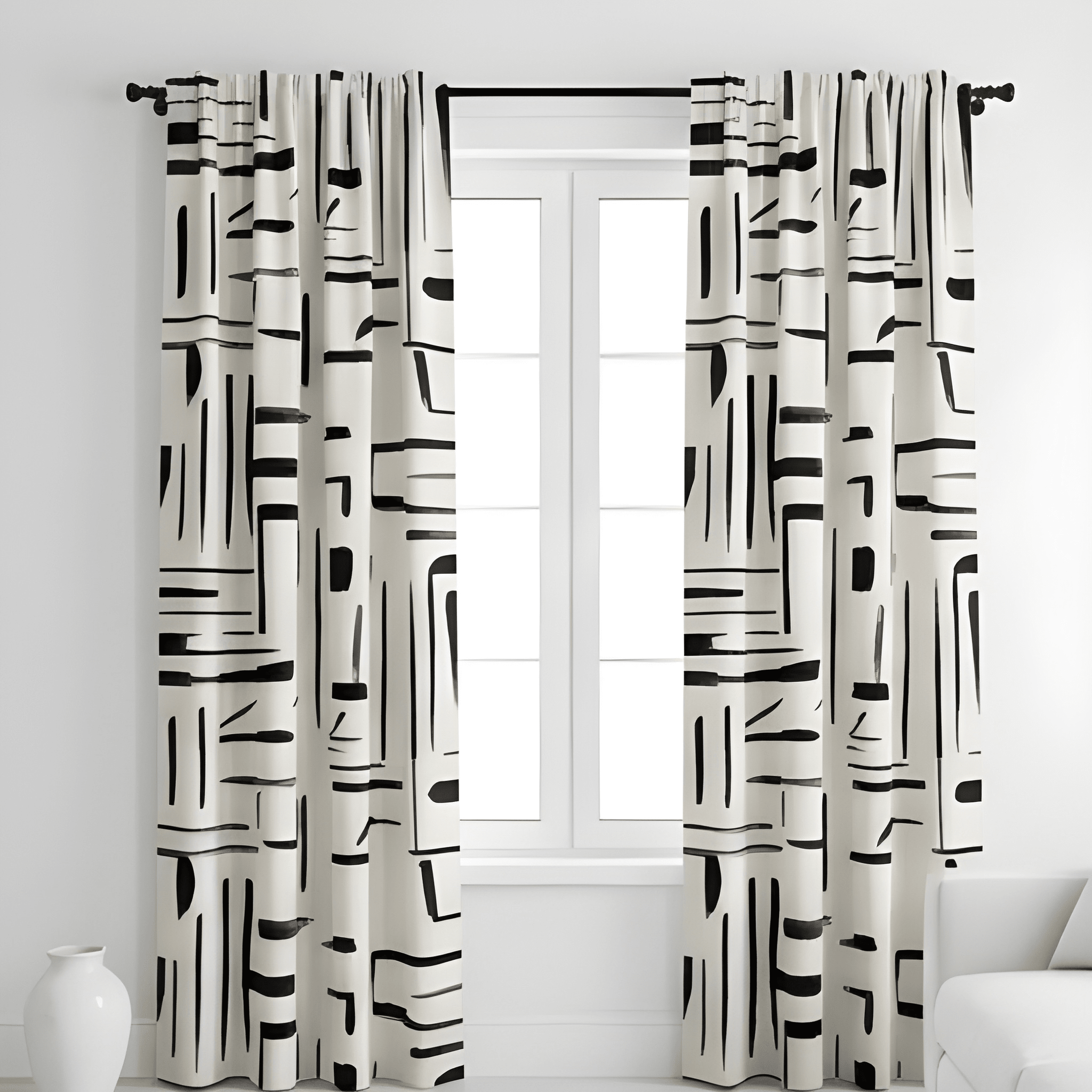 buy premium geometric curtains India diamond style