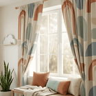 Elegant Geometric Printed Curtain– Premium 100% Polyester - Pack Of 1 Curtain